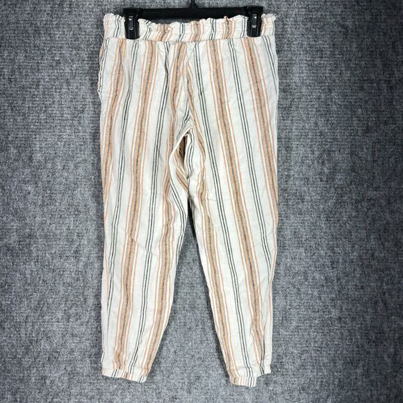 Harmony Havoc Pants Womens Medium Linen Lounge Jogger Bottoms Drawstring - Picture 2 of 12